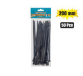 Cable Ties 4.8x200mm 50 Pack Black