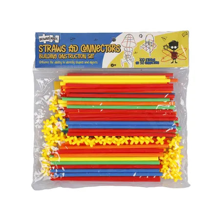100 Plastic Straws & 50 Connectors