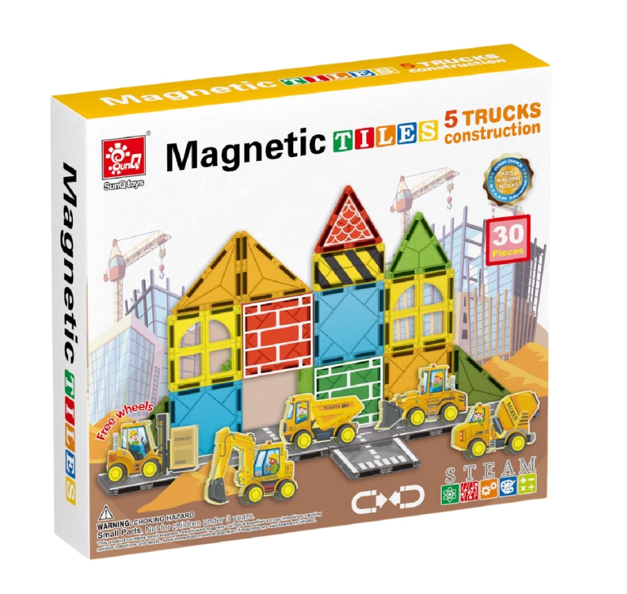 Magnetic Tiles – Truck Construction Set – 30 Pieces