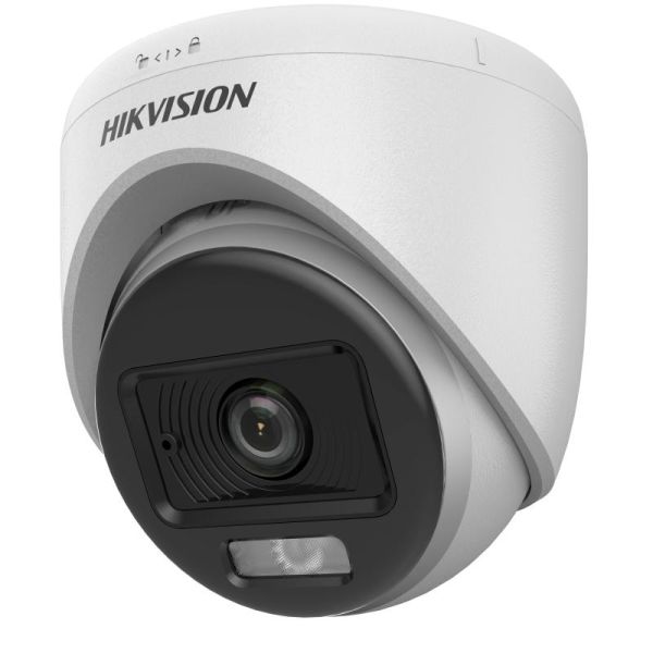 Hikvision 2 MP Analogue, Smart Hybrid Light with ColorVu Indoor Fixed Turret Camera DS-2CE70DF0T-LPFS 2.8mm